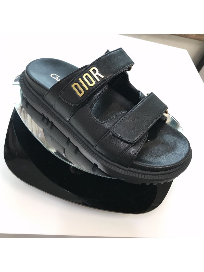 DIOR DIORACT SLIDE BLACK LAMBSKIN KCQ718