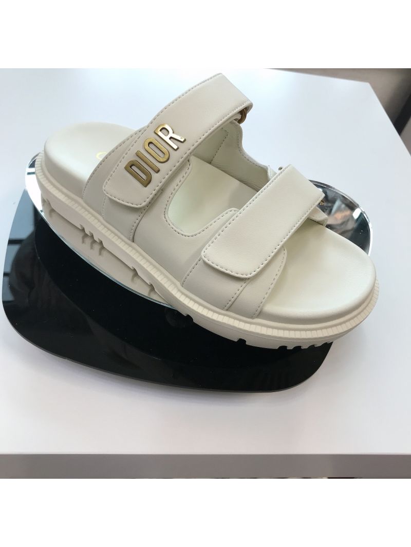DIOR DIORACT SLIDE WHITE LAMBSKIN KCQ718