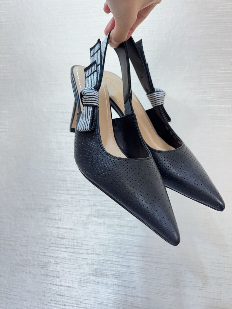 Dior Toujours Slingback Pump 8cm Black Perforated Supple Lambskin KCV371