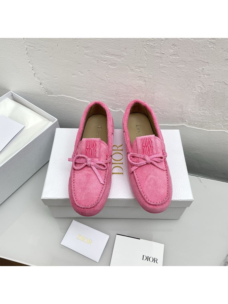 DIOR MISS DIOR STREET LOAFER FLUORESCENT PINK SUEDE CALFSKIN KDB978SUE