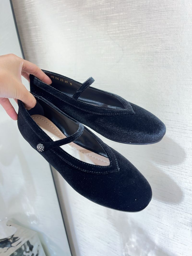 DIOR NEW BALLET FLAT VELVET KDF092G BLACK