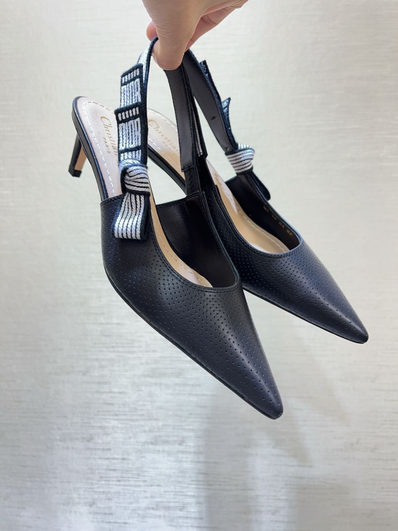 Dior Toujours Slingback Pump 5cm Black Perforated Supple Lambskin KDV370