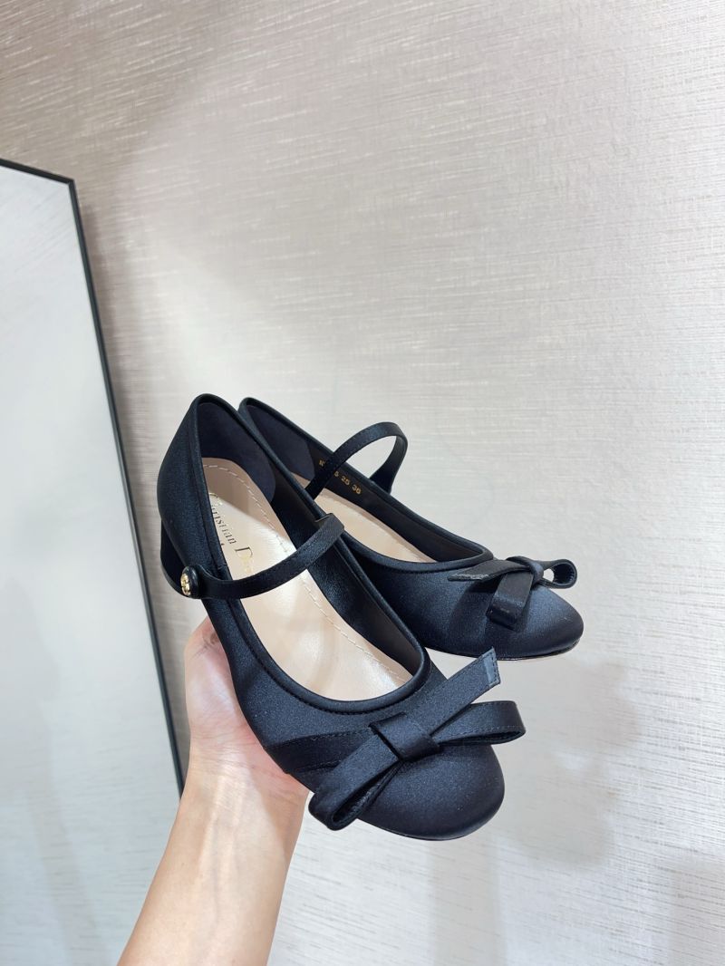 DIOR BALLERINA LOVELY-D PUMP SATIN NERO KDV387