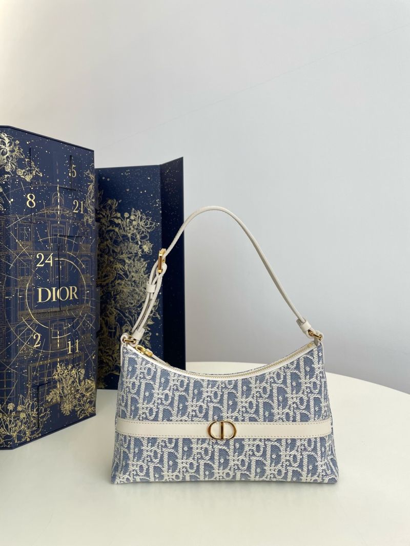 DIOR 30 MONTAIGNE CIGALE MINI BAG DIOR OBLIQUE RAFFIA EFFECT CHAMBRAY AND SMOOTH CALFSKIN S2381U