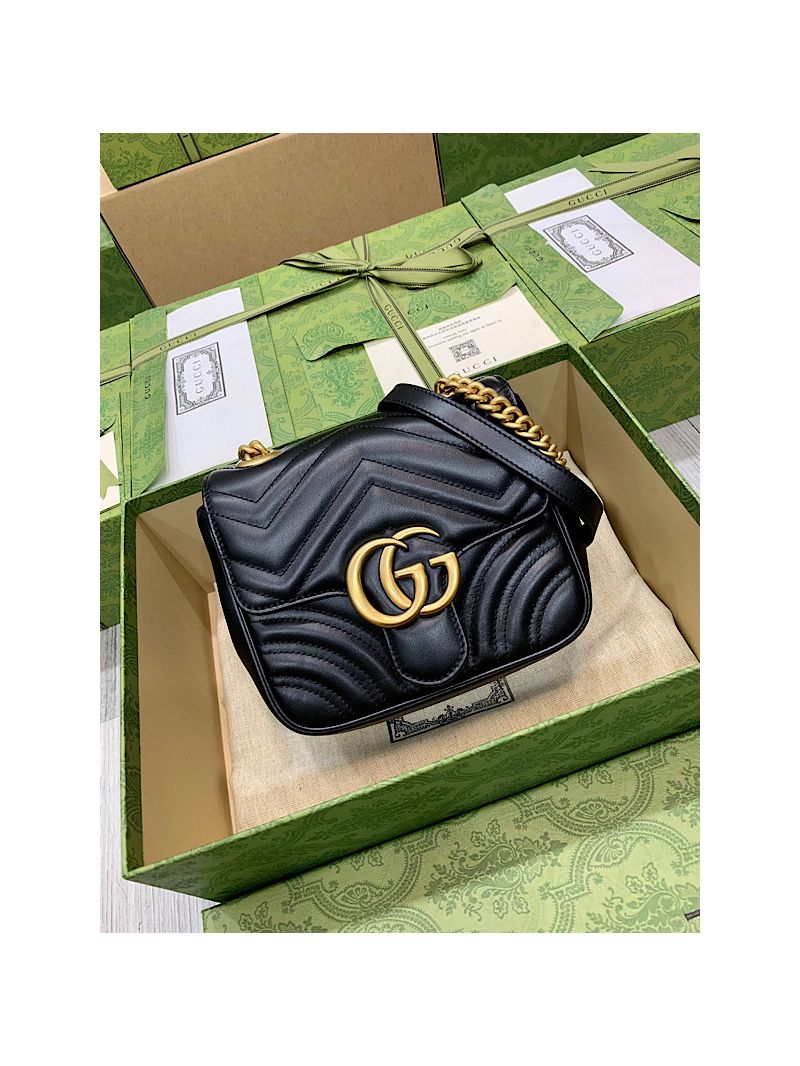 Gucci GG Marmont Matelassé mini tote bag 739682 Black