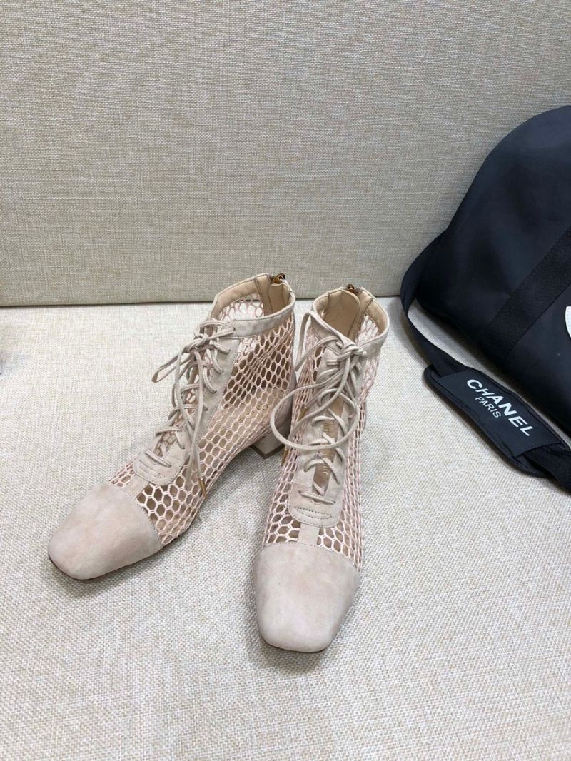 Dior Naughtily-D Ankle Boot Nude Mesh and Suede Calfskin KCI492
