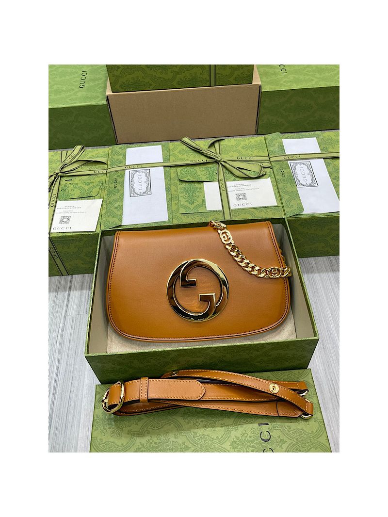Gucci Blondie shoulder bag Light Brown leather 699268 