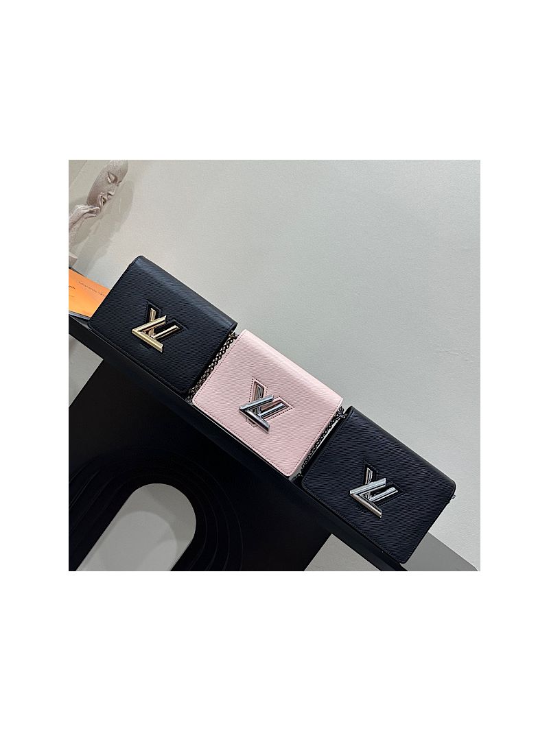 Louis Vuitton LV Twist Belt Chain Pouch M68750 Black with Gold Hardware