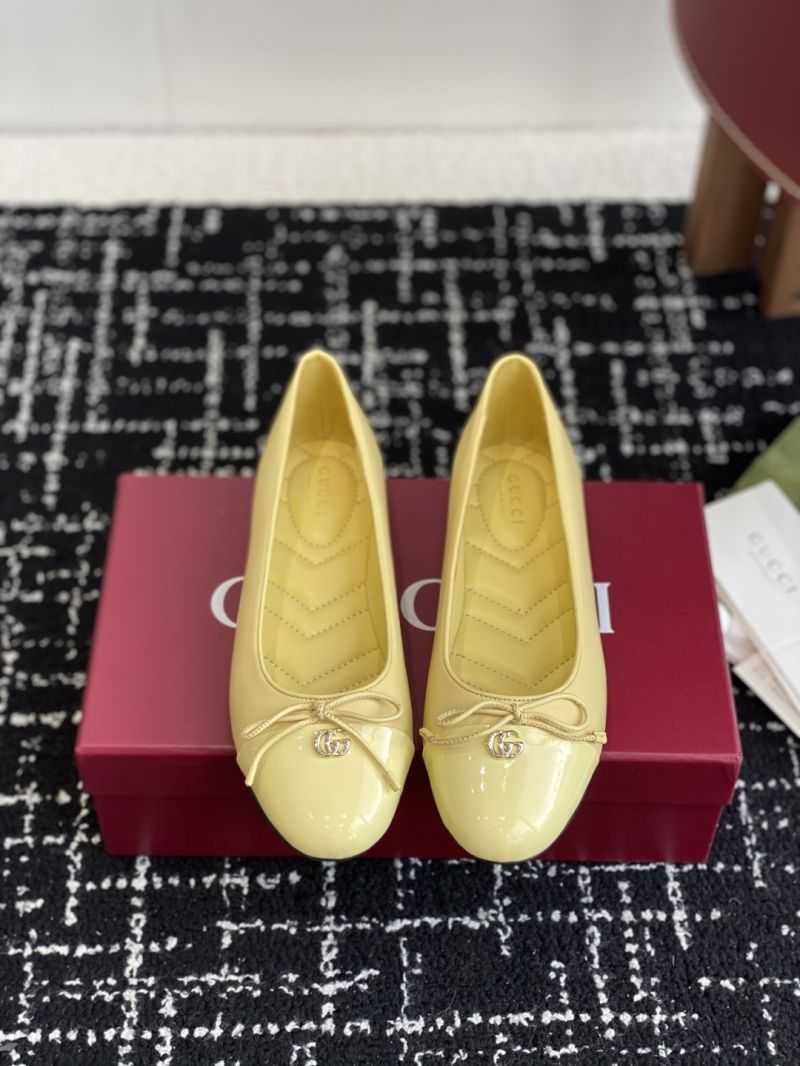 Gucci Ballet Flat with Double G 835805 Yellow