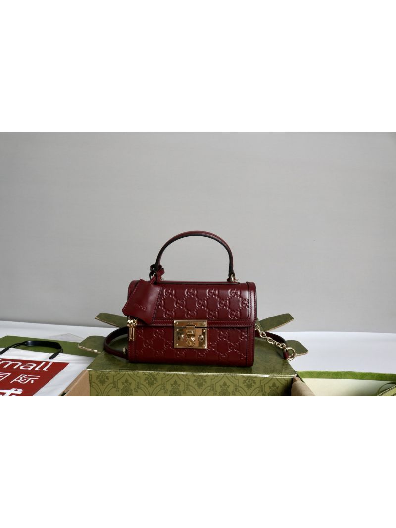 Gucci Padlock small top handle bag 848884 Rosso Ancora red