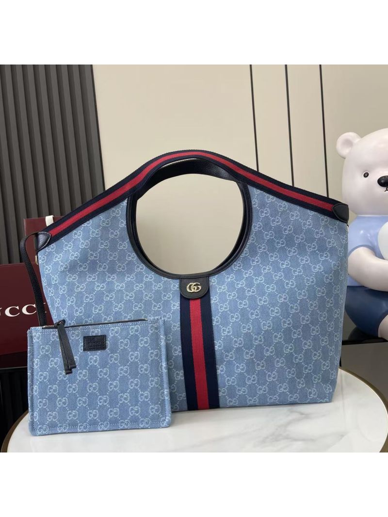 Gucci Giglio large tote bag GG Canvas 853971 Light Blue