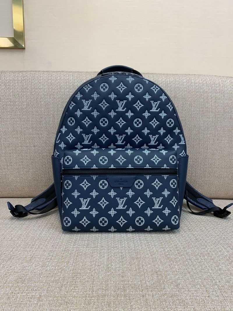 Louis Vuitton LV Discovery Backpack two-tone Monogram Shadow leather M24760 Blue White