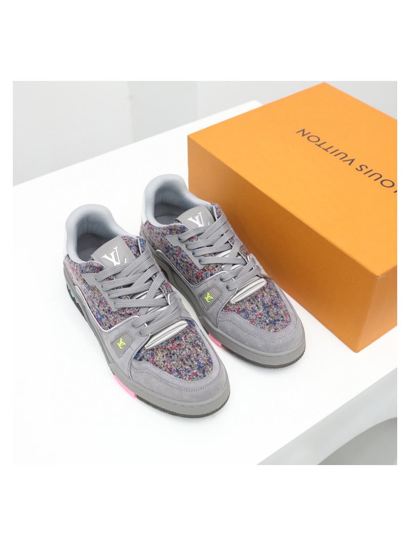 Louis Vuitton LV Trainer Sneaker 1A998P Suede Calf Grey