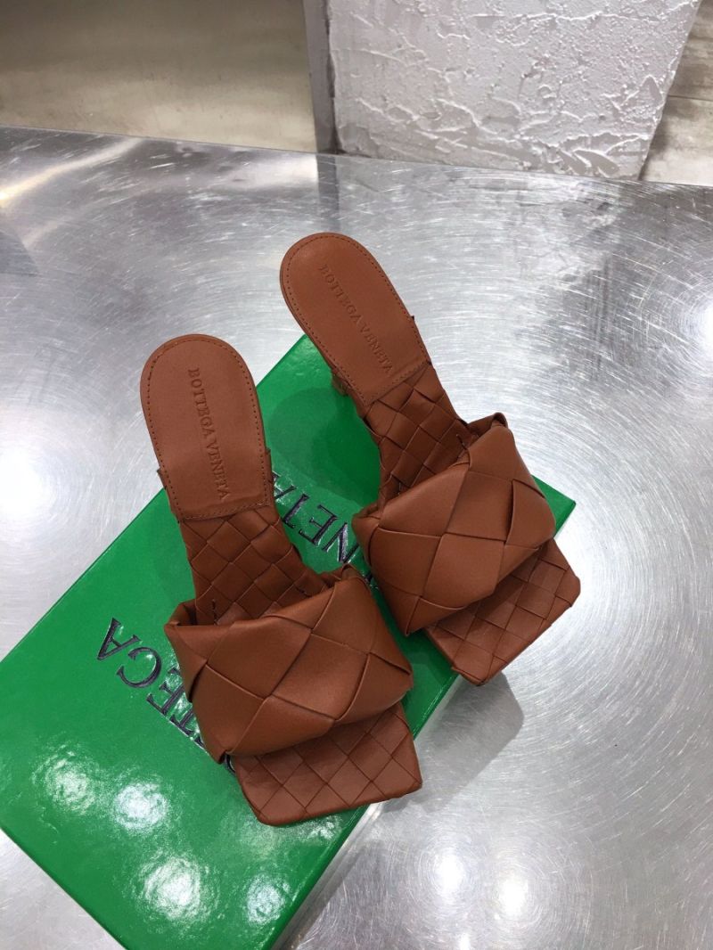 Bottega Veneta BV Lido Sandals Heel 608854 Brown