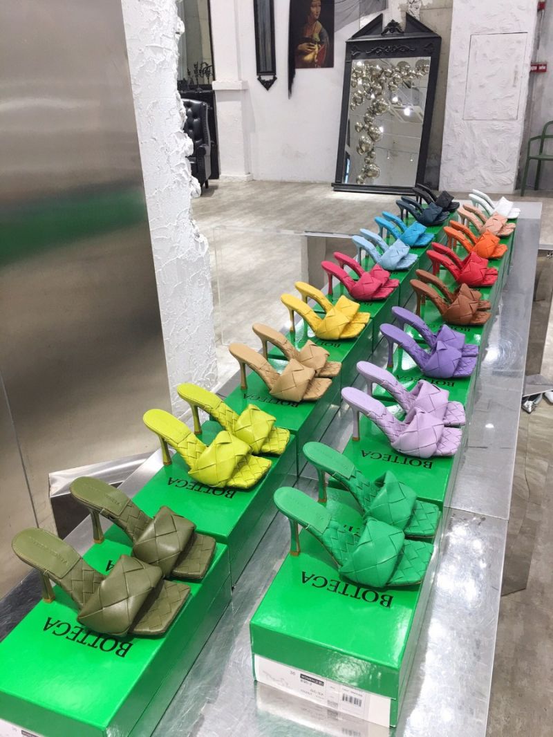 Bottega Veneta BV Lido Sandals Heel 608854 Dark Blue