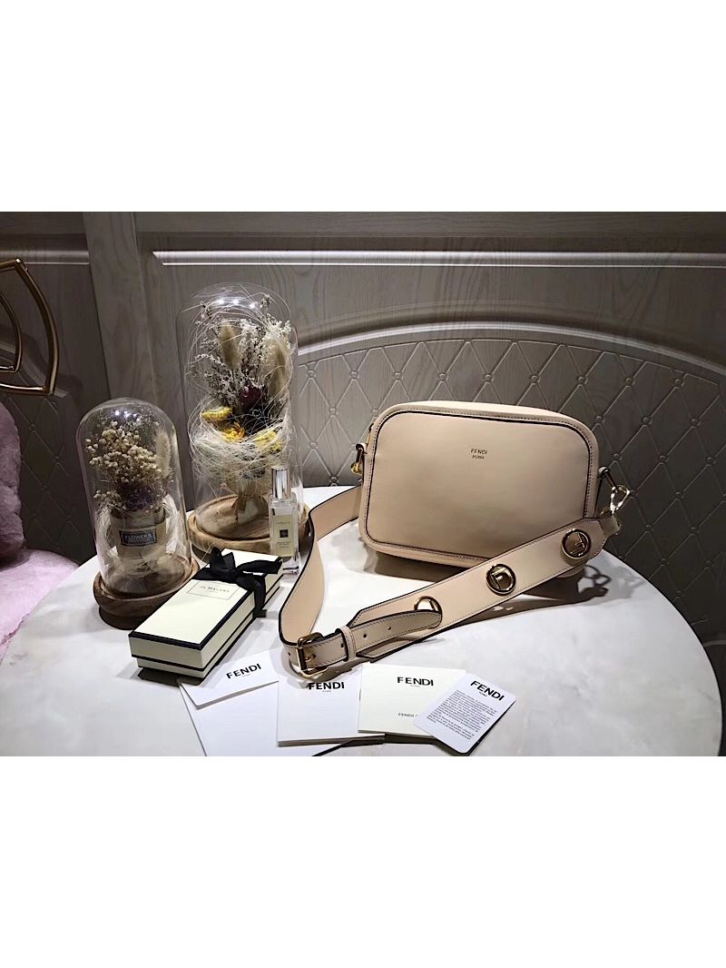 Fendi Camera Case Beige Leather Bag 