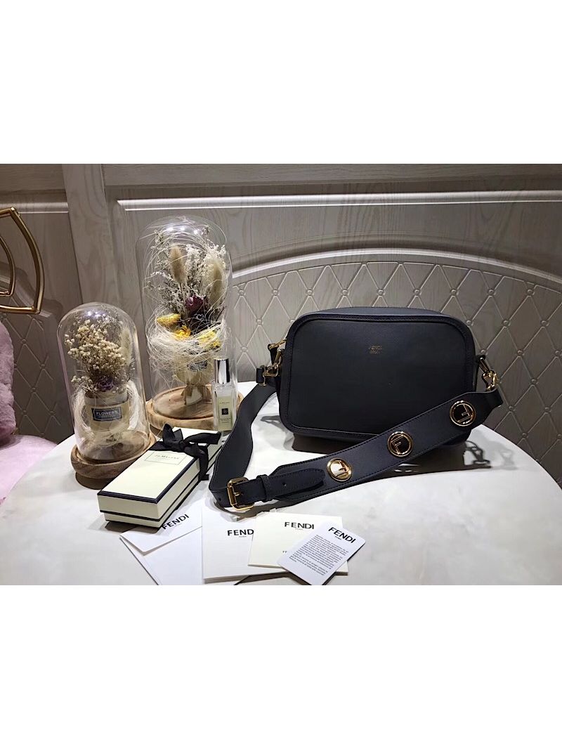 Fendi Camera Case Black Leather Bag