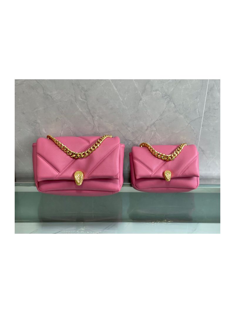 Bvlgari Mini / Small Serpenti Cabochon Crossbody Bag Geometric Maxi Matelasse Pattern 291490 291085 Pink
