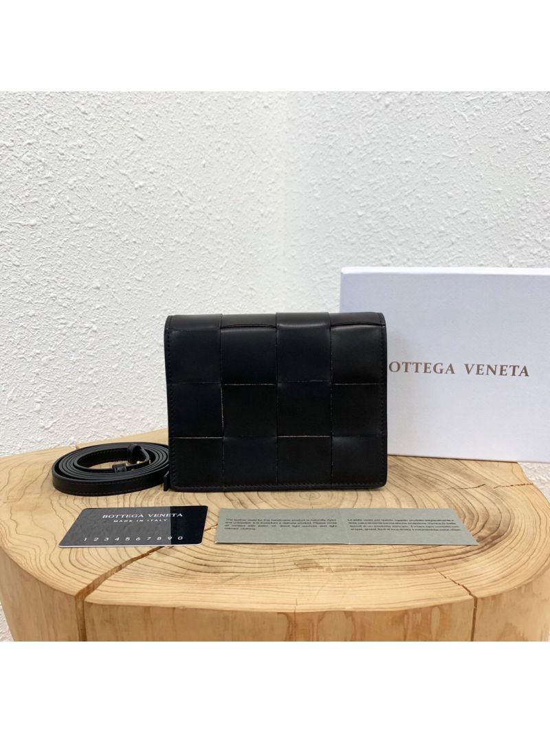 Bottega Veneta BV Mini Cassette Bag in Maxi Intreccio Bag 578003 Black