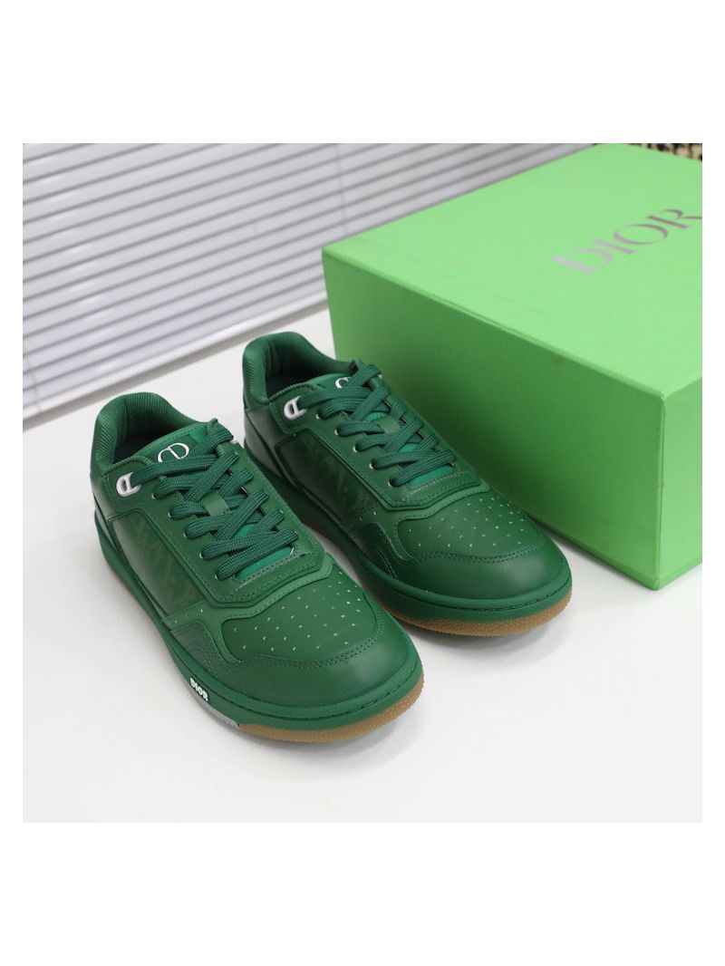 Dior World Tour B27 Low-Top Sneaker Green Oblique Galaxy Leather with Smooth Calfskin and Suede 3SN272ZL