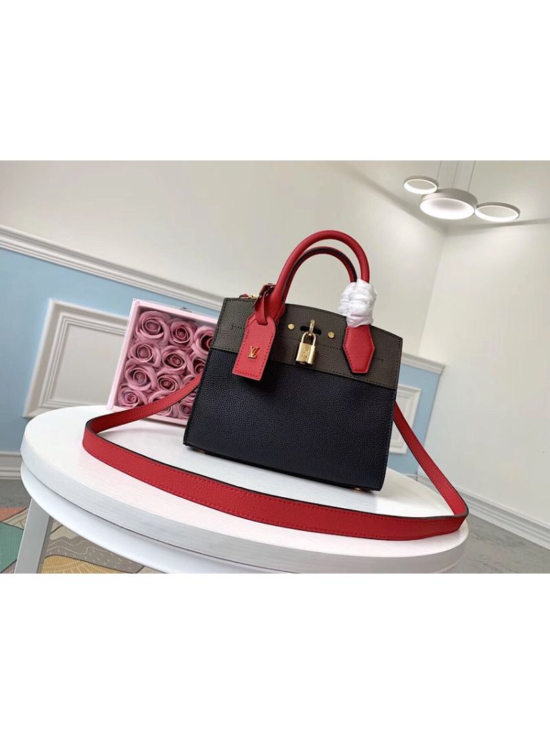 Louis Vuitton LV City Steamer Mini M53804 Noir Khaki Rouge