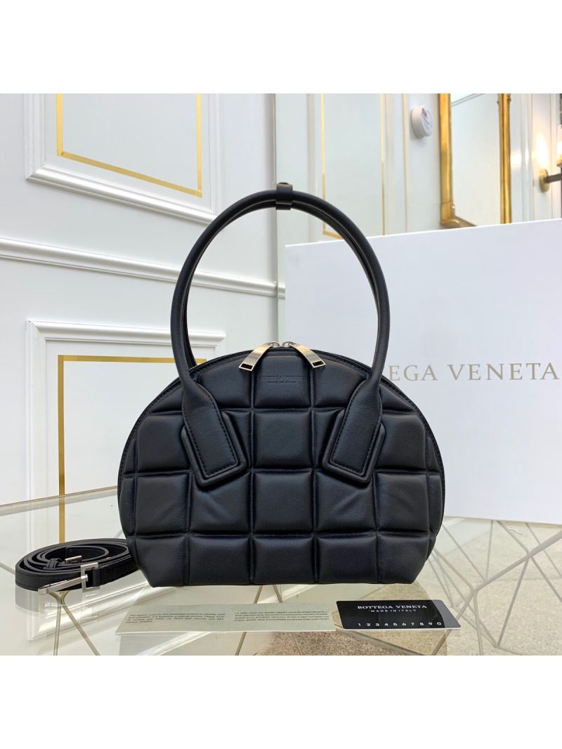 Bottega Veneta Small BV Swoop in Paper Calf Bowler Bag 592858 Black