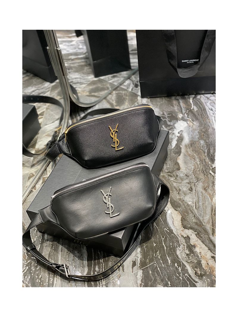 YSL Saint Laurent Cassandre Classic Belt Bag In Smooth Calf Leather 589959 Black