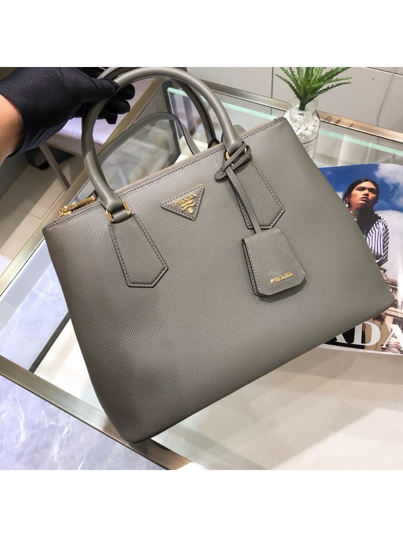 Prada Galleria Saffiano Leather Bag 1BA232 Grey