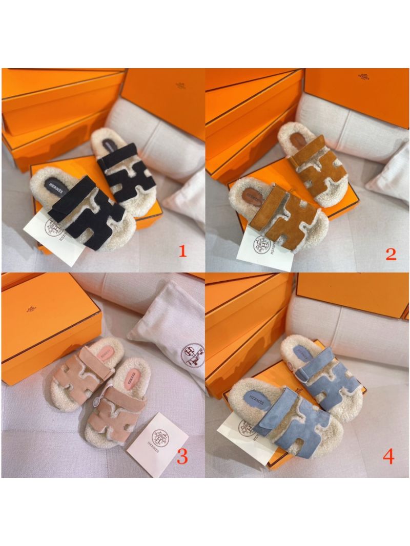 Hermes Chypre Sandal in Suede Goatskin and Shearling H222929Z