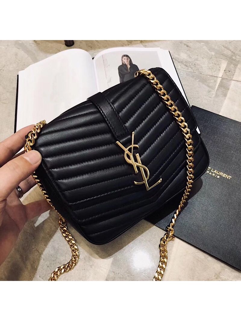 YSL Saint Laurent Sulpice Small In Matelassé Leather Black