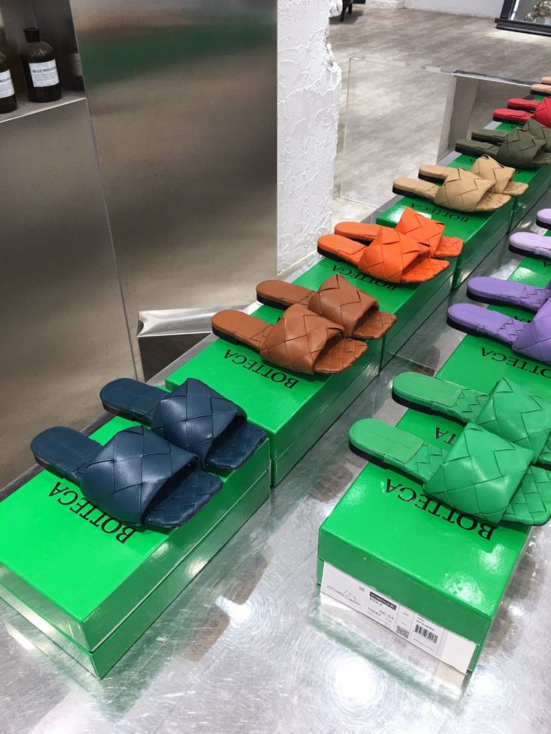 Bottega Veneta BV Lido Flat Sandals 608853 Dark Blue