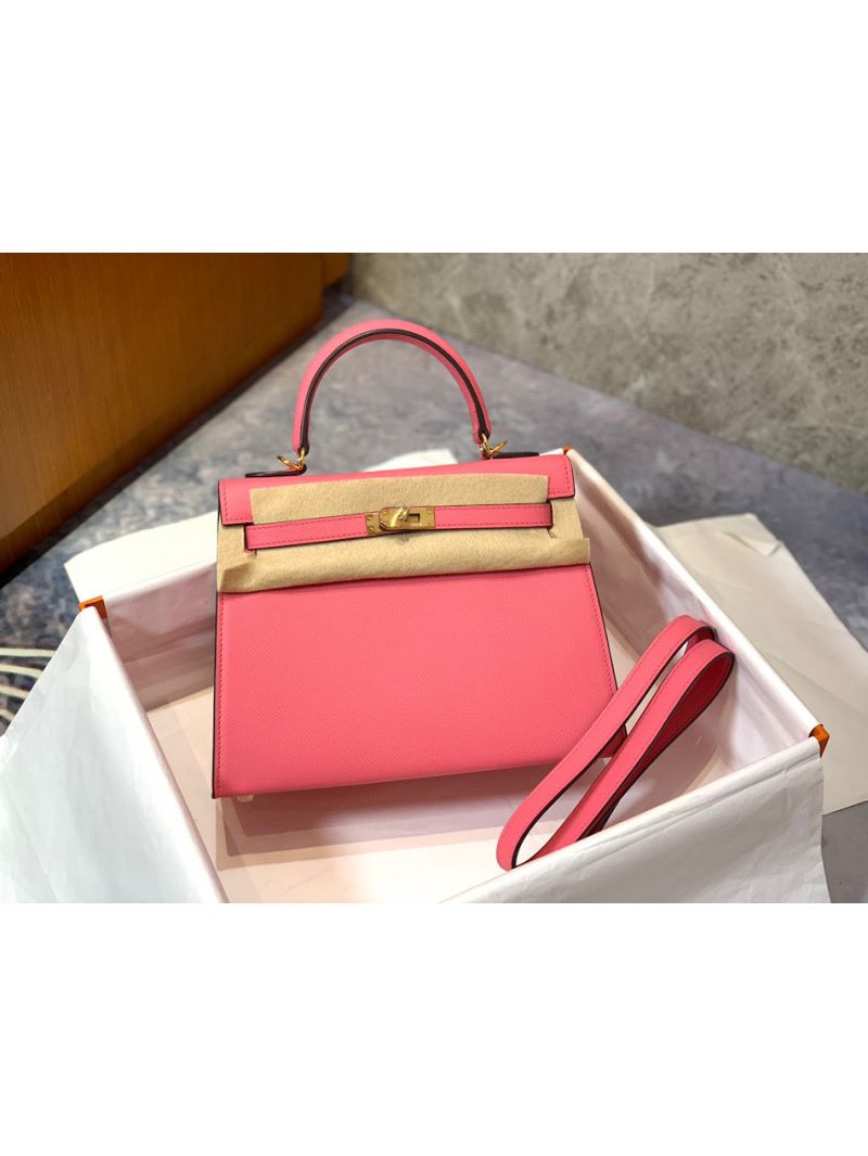 Hermes Kelly Epsom Lipstick Pink Bag