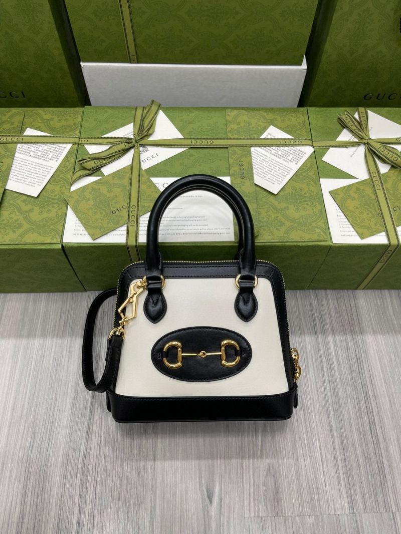 Gucci Horsebit 1955 Mini Top Handle Bag 640716 GG Canvas Black