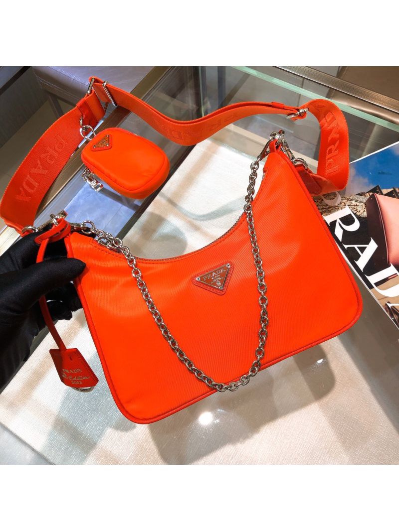 Prada Re-Edition Nylon Multi-Pochette Bag 1BH204 Orange