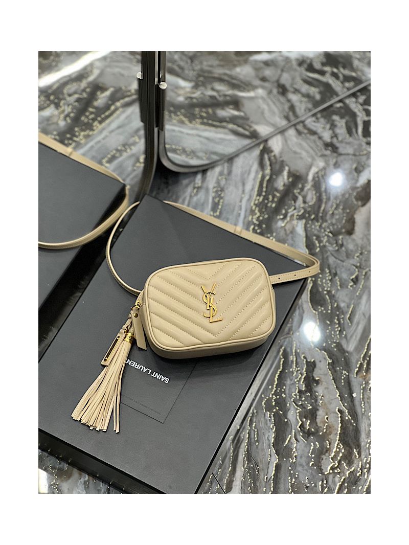 YSL Saint Laurent Lou Belt Bag In Quilted Leather Nude