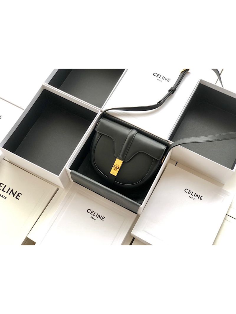 Celine Small Besace 16 Bag in Natural Calfskin 188013 Black