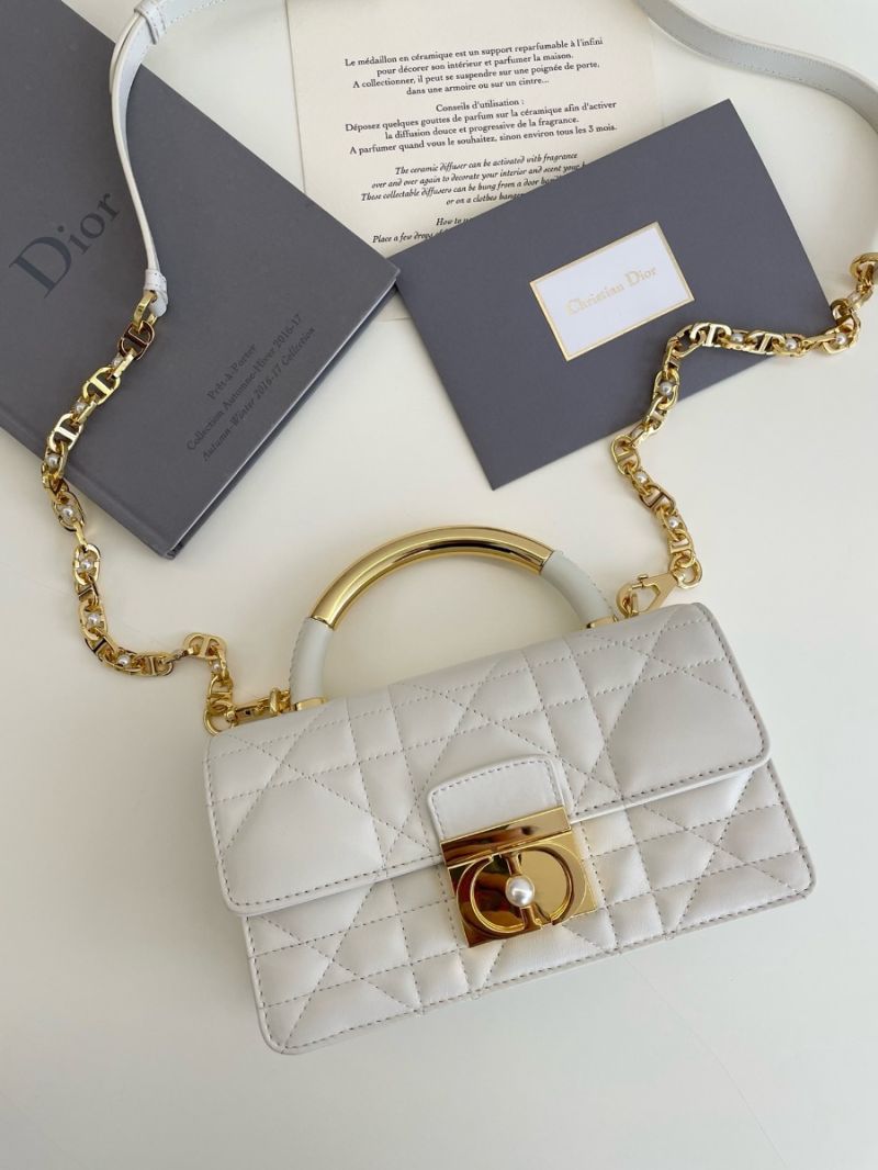 Mini Dior Ange Bag Latte Macrocannage Calfskin M4401U