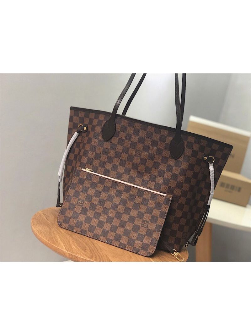 Louis Vuitton Neverfull Damier Ebene Canvas Rose Ballerine