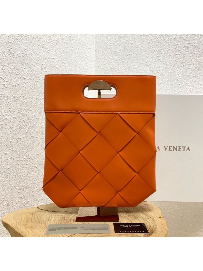 Bottega Veneta BV Slip Small Intrecciato French Calf Tote 574154 Orange