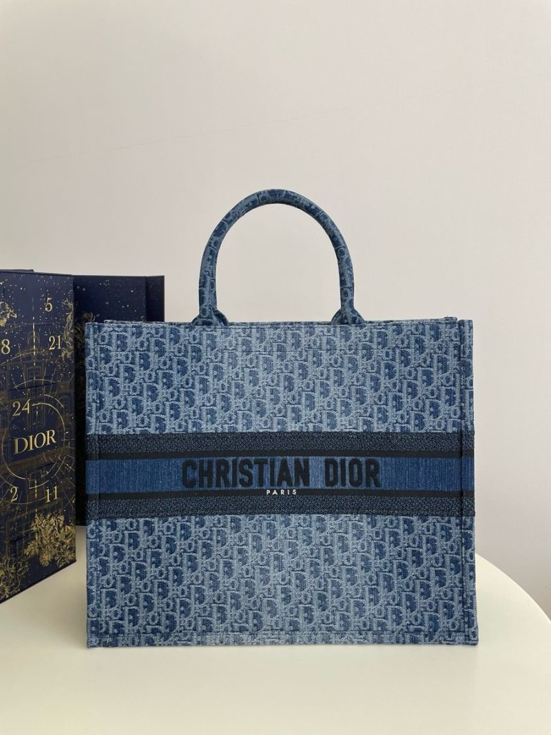 Dior Book Tote bag in Blue Denim Dior Oblique Jacquard