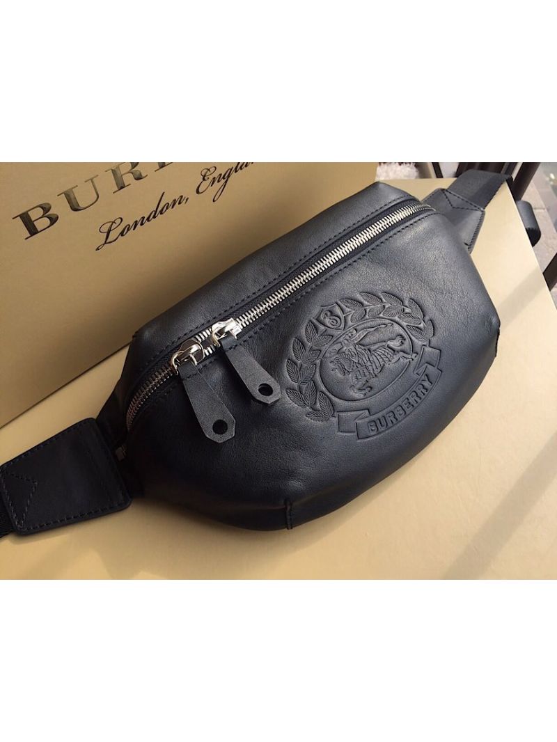 Burberry Medium Embossed Crest Leather Bum Bag