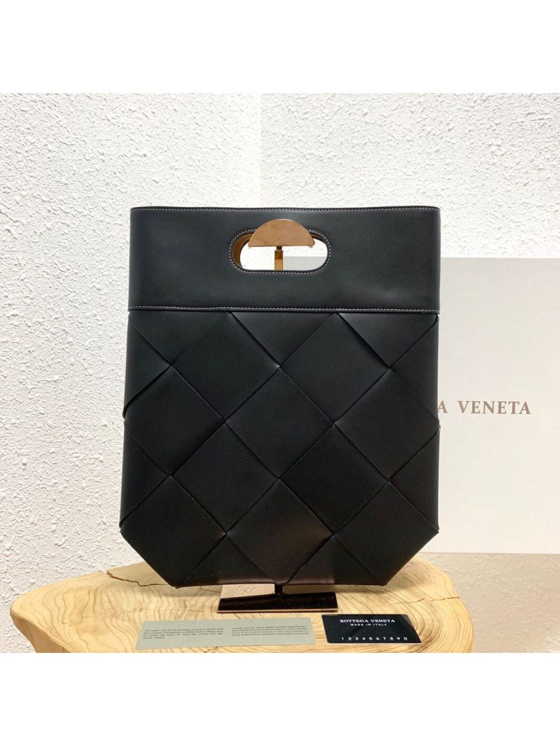 Bottega Veneta BV Slip Small Intrecciato French Calf Tote 574154 Black