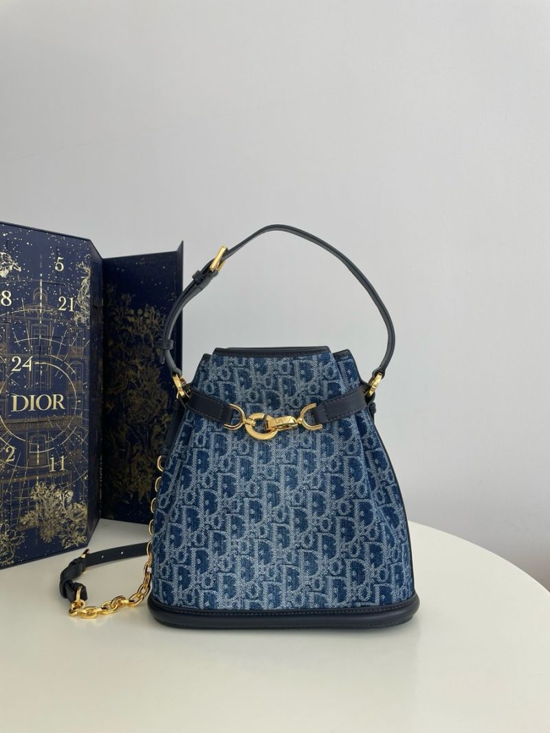 Dior C'est Dior Bag in Blue Denim Dior Oblique Jacquard M2272 