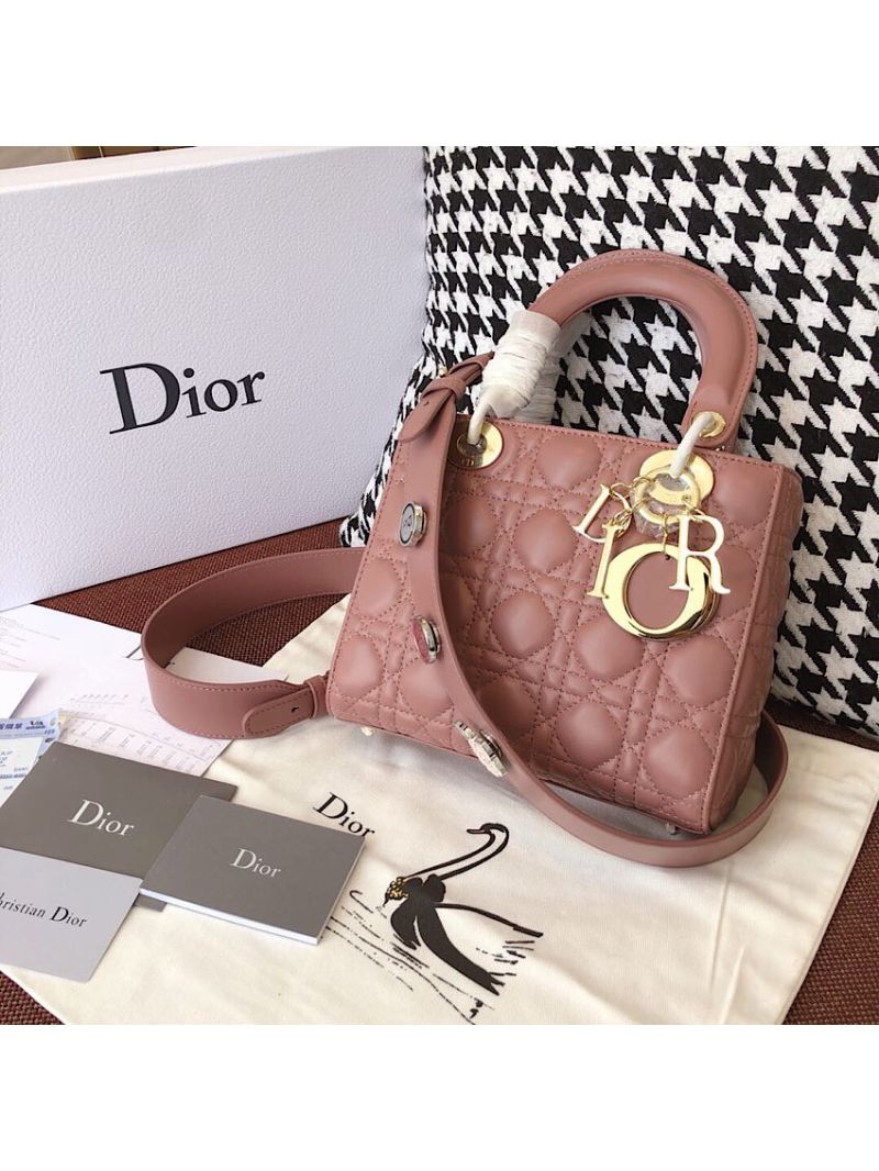 My Lady Dior Bag Lambskin with Customisable Shoulder Strap Rose Poudre