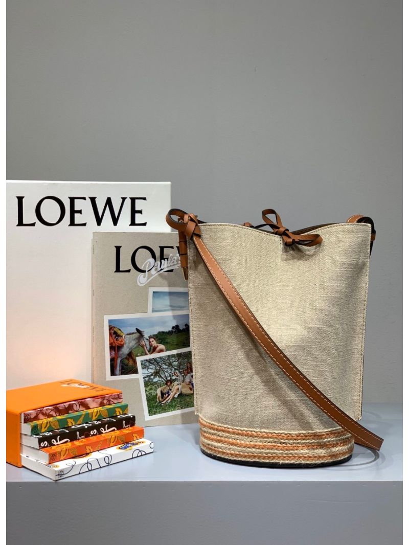 Loewe Gate Bucket in Canvas 66088 Beige