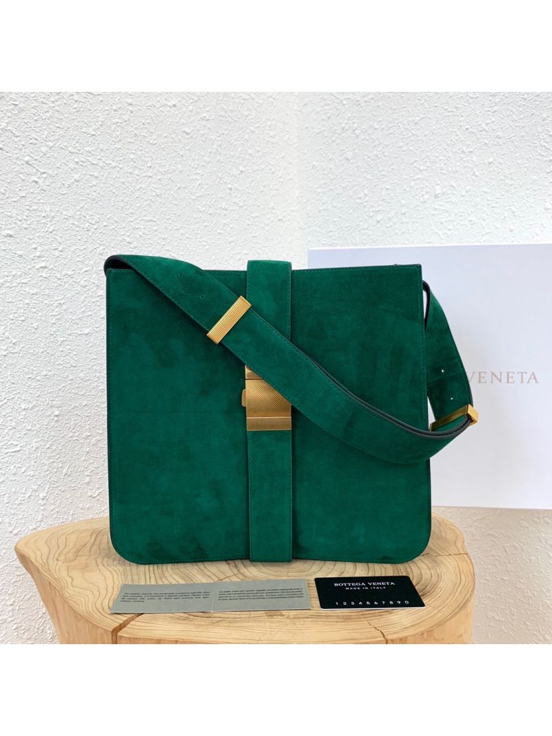 Bottega Veneta BV Marie Shoulder Bag in Cashmere Suede 578344 Green