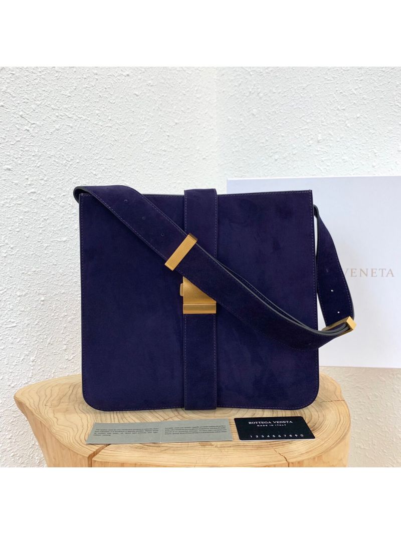 Bottega Veneta BV Marie Shoulder Bag in Cashmere Suede 578344 Blue