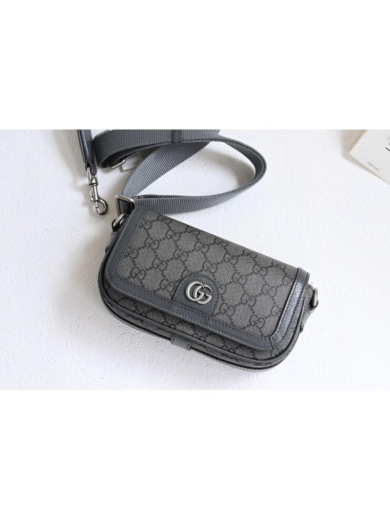 Gucci Ophidia Super Mini Shoulder Bag 795466 GG Supreme Grey
