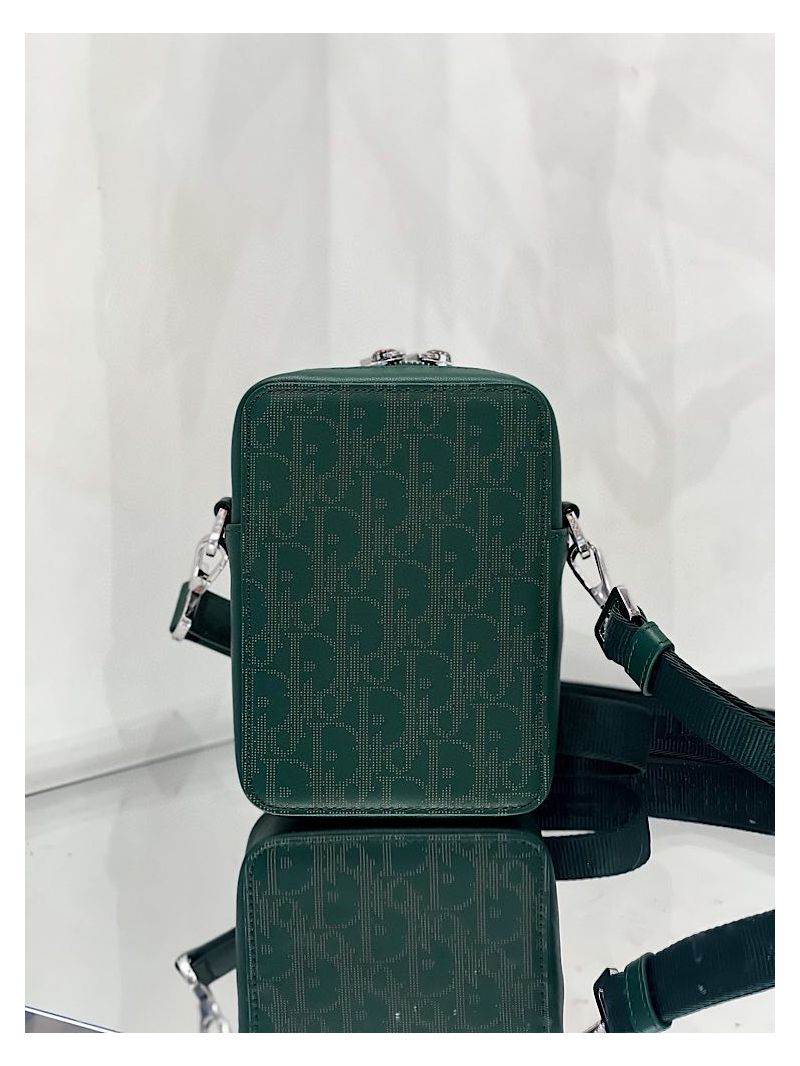 Dior World Tour Messenger Pouch Green Oblique Galaxy Leather