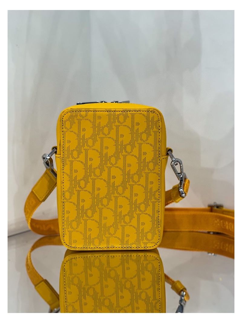 Dior World Tour Messenger Pouch Yellow Oblique Galaxy Leather